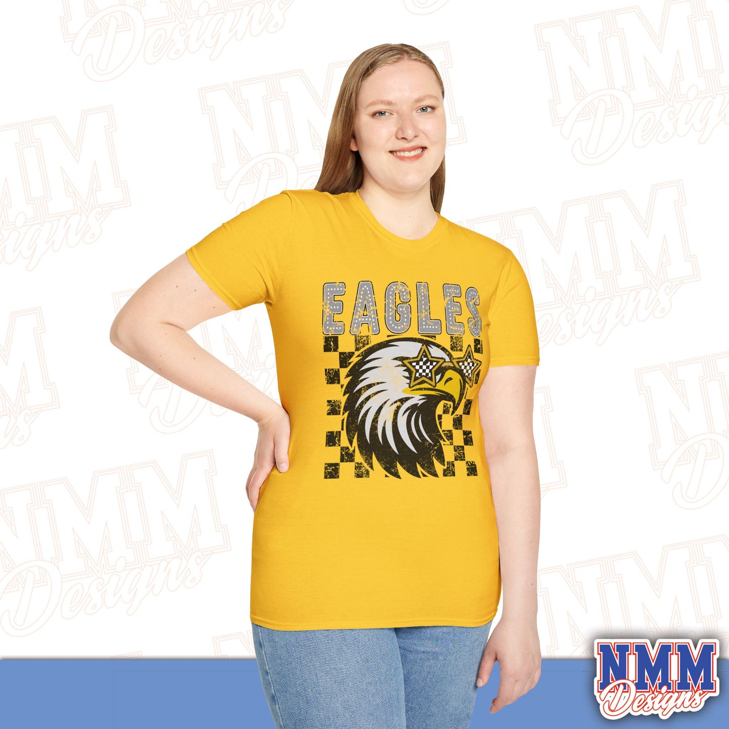 Eagle Graphic T-Shirt, Vintage Style Eagle Tee, Unisex Softstyle Shirt, Perfect for Game Day, Eagle Lover Gift, Casual Wear