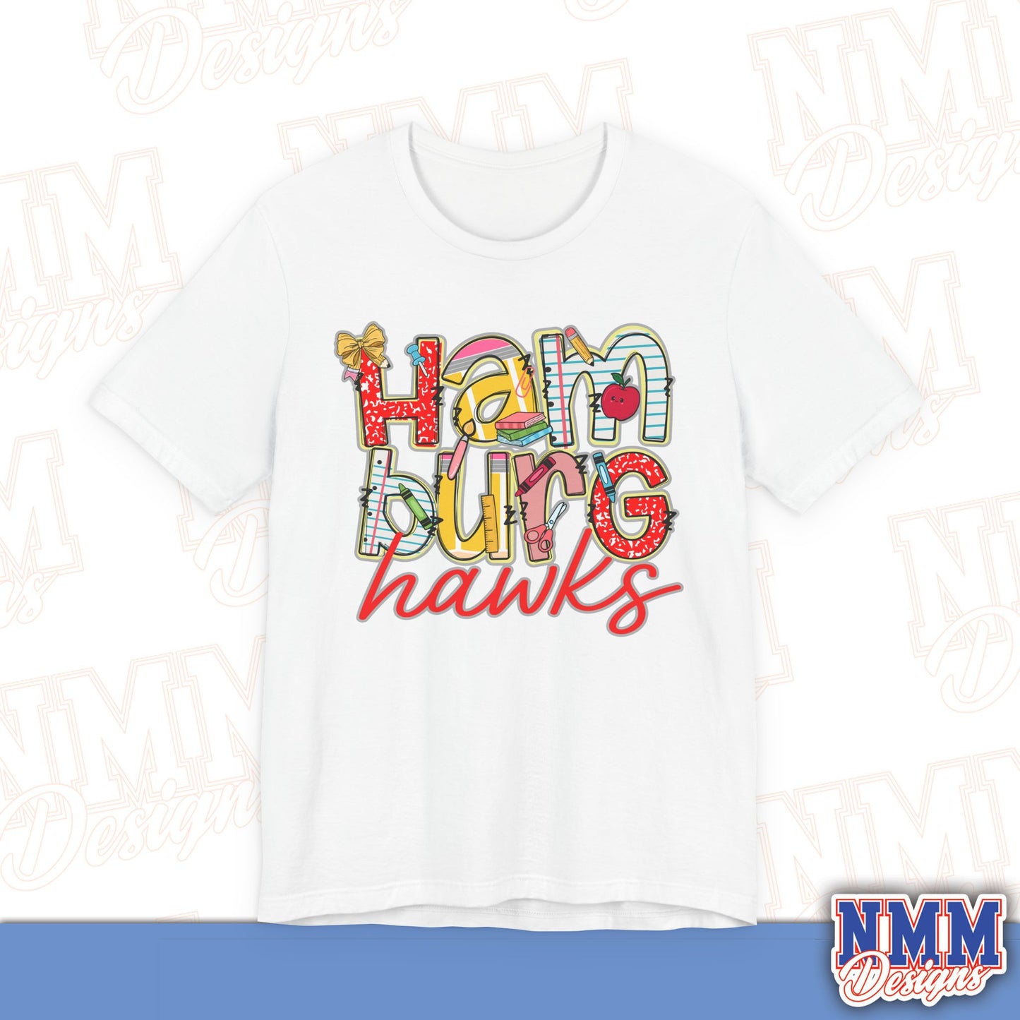 Hamburg Hawks Tee Shirt, Unisex Graphic T-Shirt, Casual Wear, Perfect for School Spirit, Gifts for Sports Fans, Summer Outfit