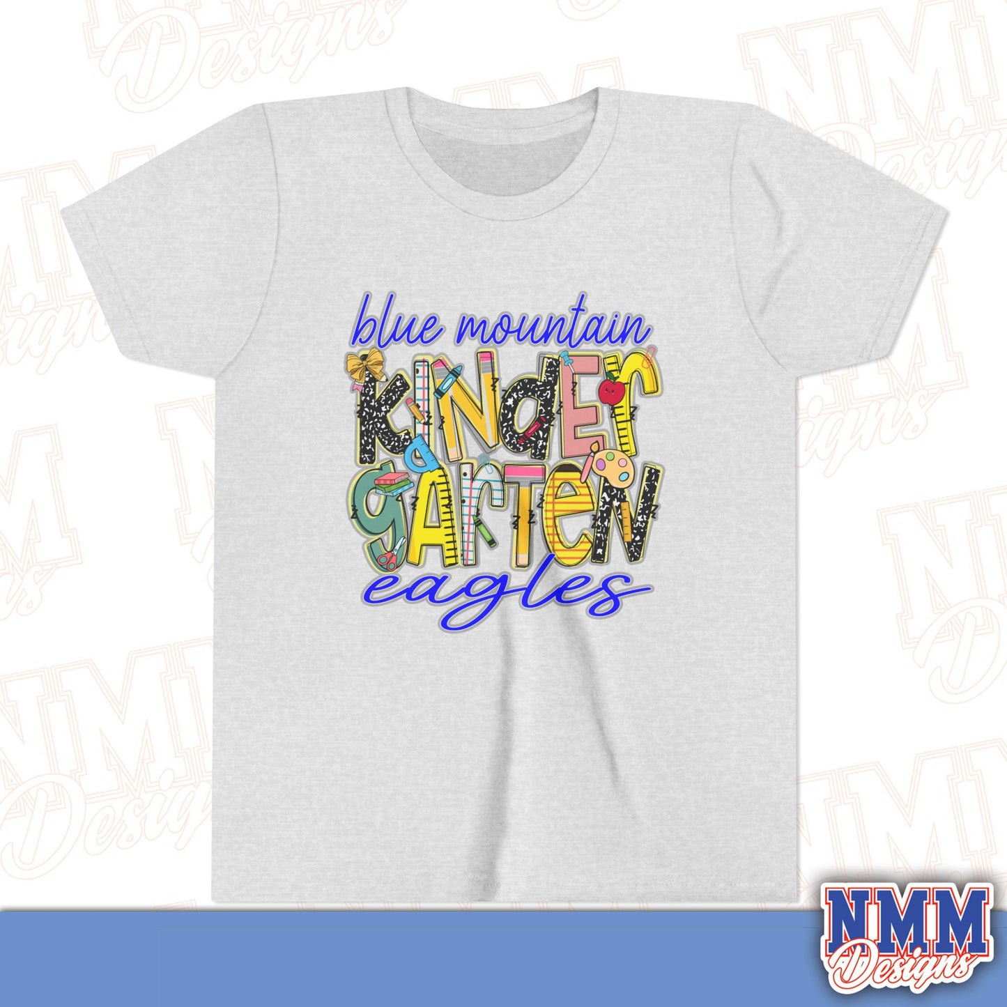 Blue Mountain Eagles Kindergarten Youth Shirt, Kids Sportswear, School Spirit Apparel, Back to School