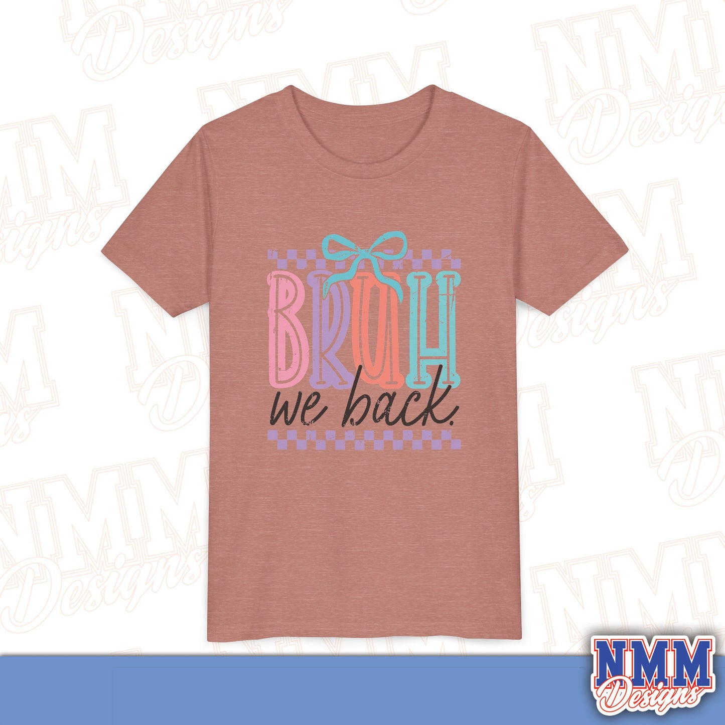 Colorful Youth Short Sleeve Tee - 'Bruh We Back' Fun Graphic T-Shirt for Kids, Birthday Gift, Everyday Wear, Summer Vibes, Trendy Apparel