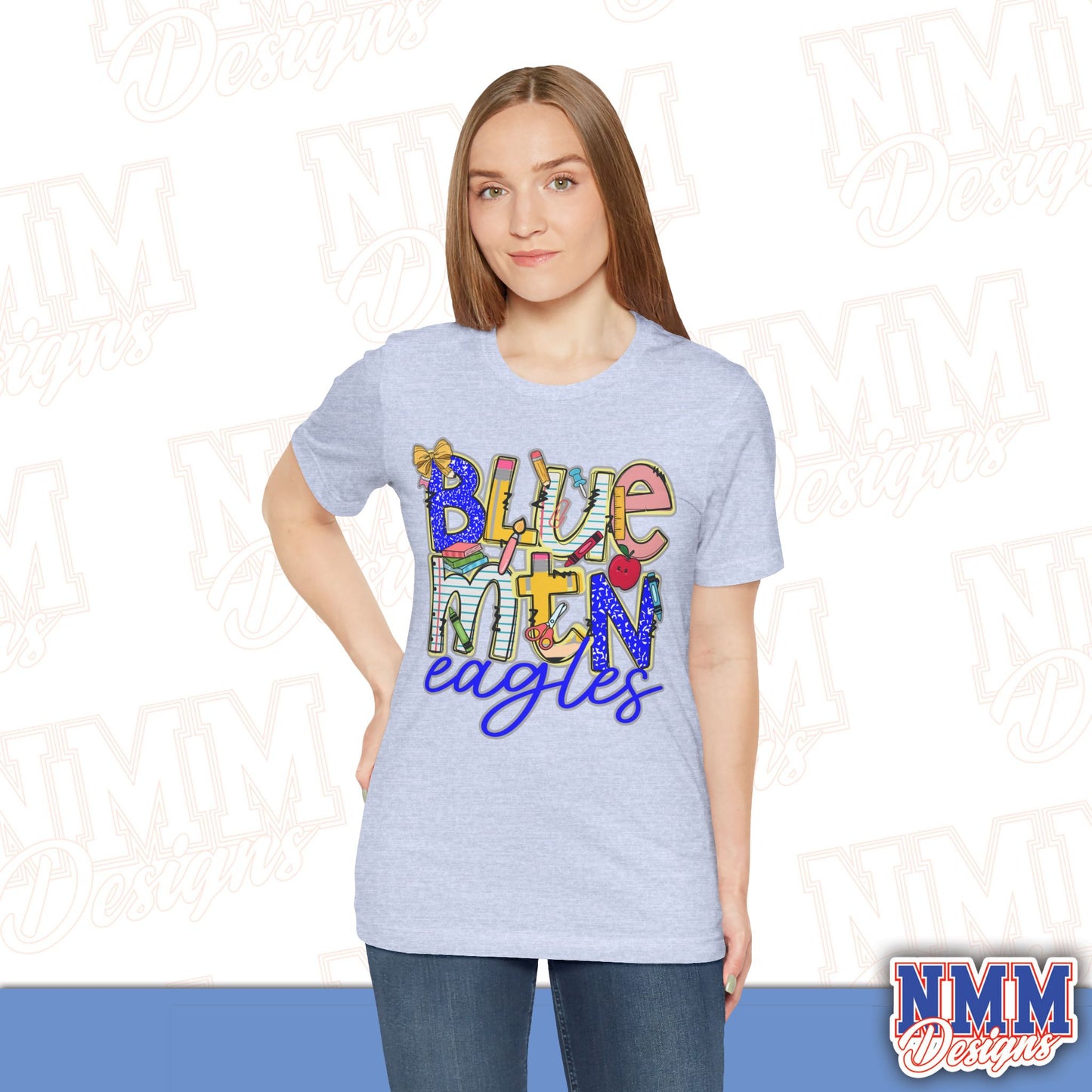 Blue Mountain Eagles Tee Shirt, Unisex Graphic T-Shirt, Casual Wear, Perfect for School Spirit, Gifts for Sports Fans, Summer Outfit