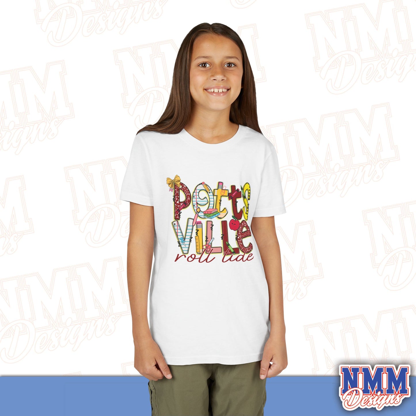 Pottsville Crimson Tide Youth Shirt, Kids Sportswear, School Spirit Apparel, Back to School