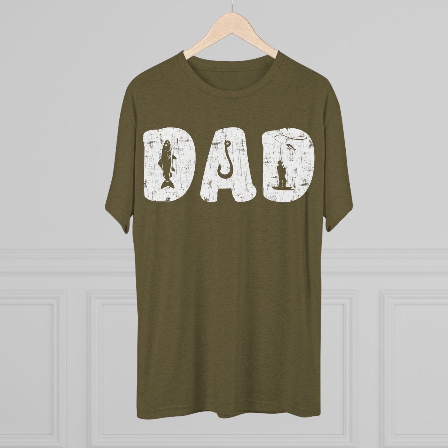 Fishing Dad Tri-Blend Tee, Perfect for Father's Day, Birthday Gift, Fishing Enthusiast Apparel, Casual Wear, Gift for Dad