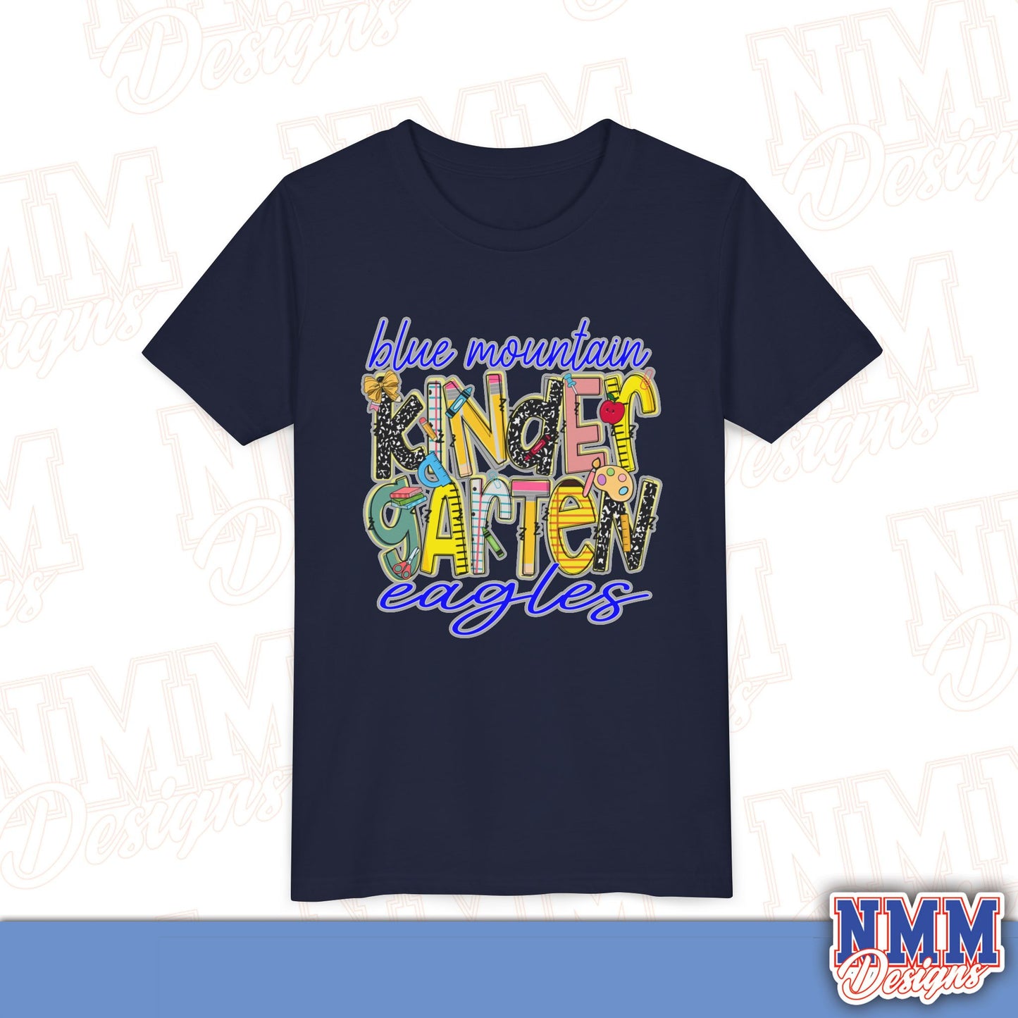 Blue Mountain Eagles Kindergarten Youth Shirt, Kids Sportswear, School Spirit Apparel, Back to School