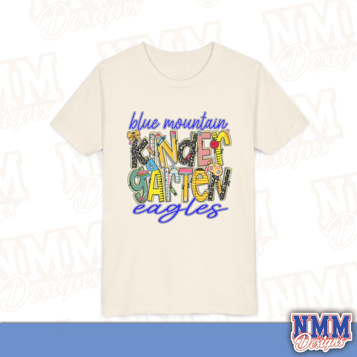 Blue Mountain Eagles Kindergarten Youth Shirt, Kids Sportswear, School Spirit Apparel, Back to School
