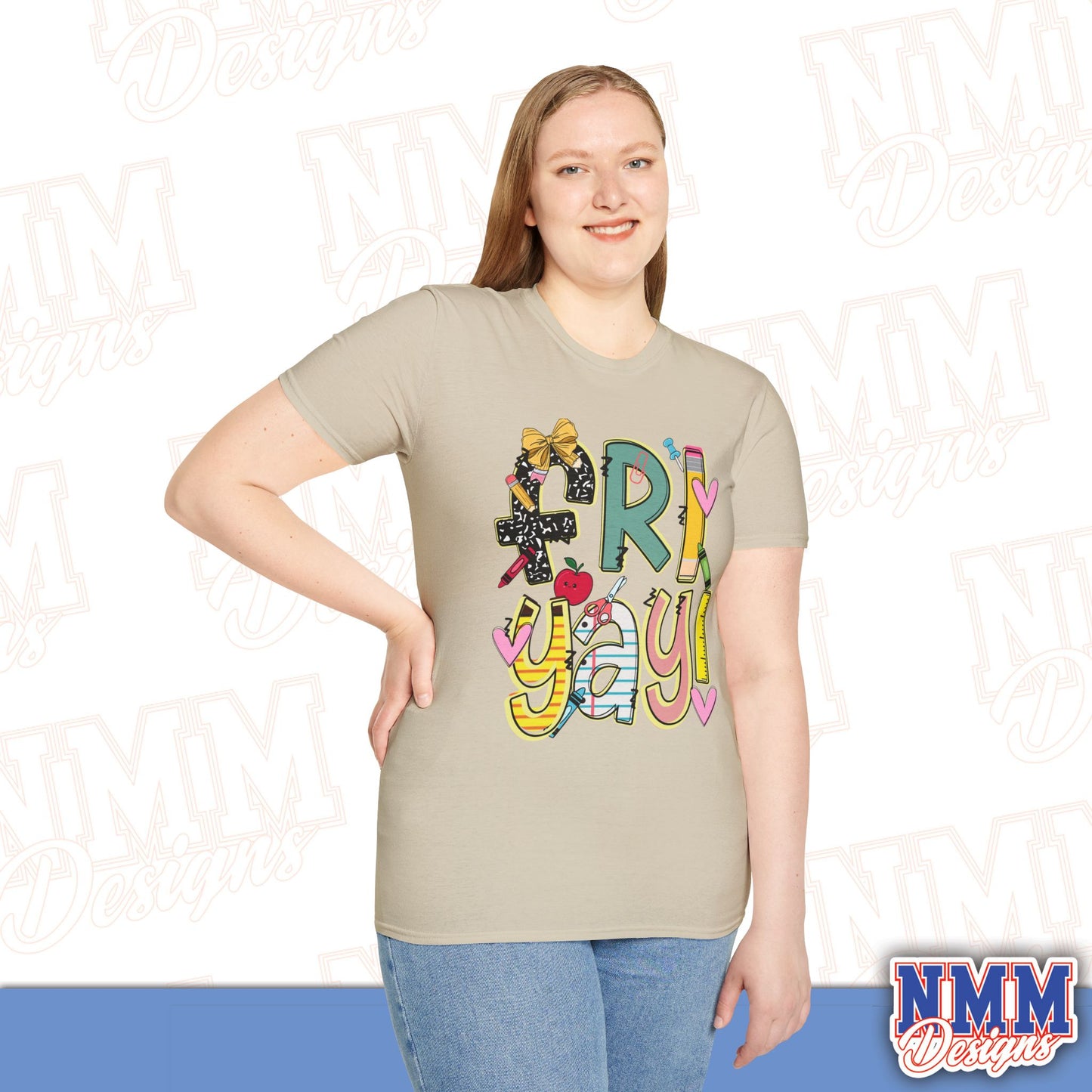 FRI-YAY Unisex Softstyle T-Shirt, Fun Graphic Tee, Weekend Vibe Shirt, Gift for Friends, Casual Wear, Celebration Outfit