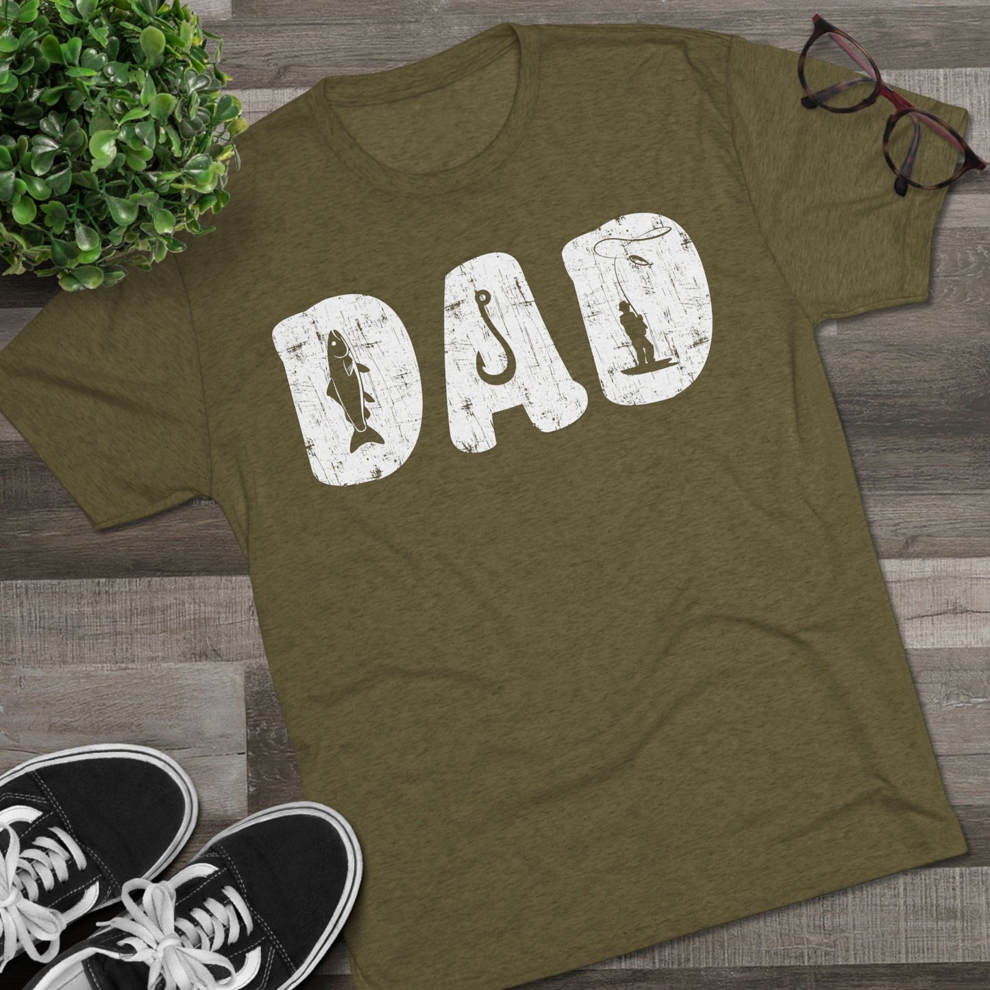 Fishing Dad Tri-Blend Tee, Perfect for Father's Day, Birthday Gift, Fishing Enthusiast Apparel, Casual Wear, Gift for Dad