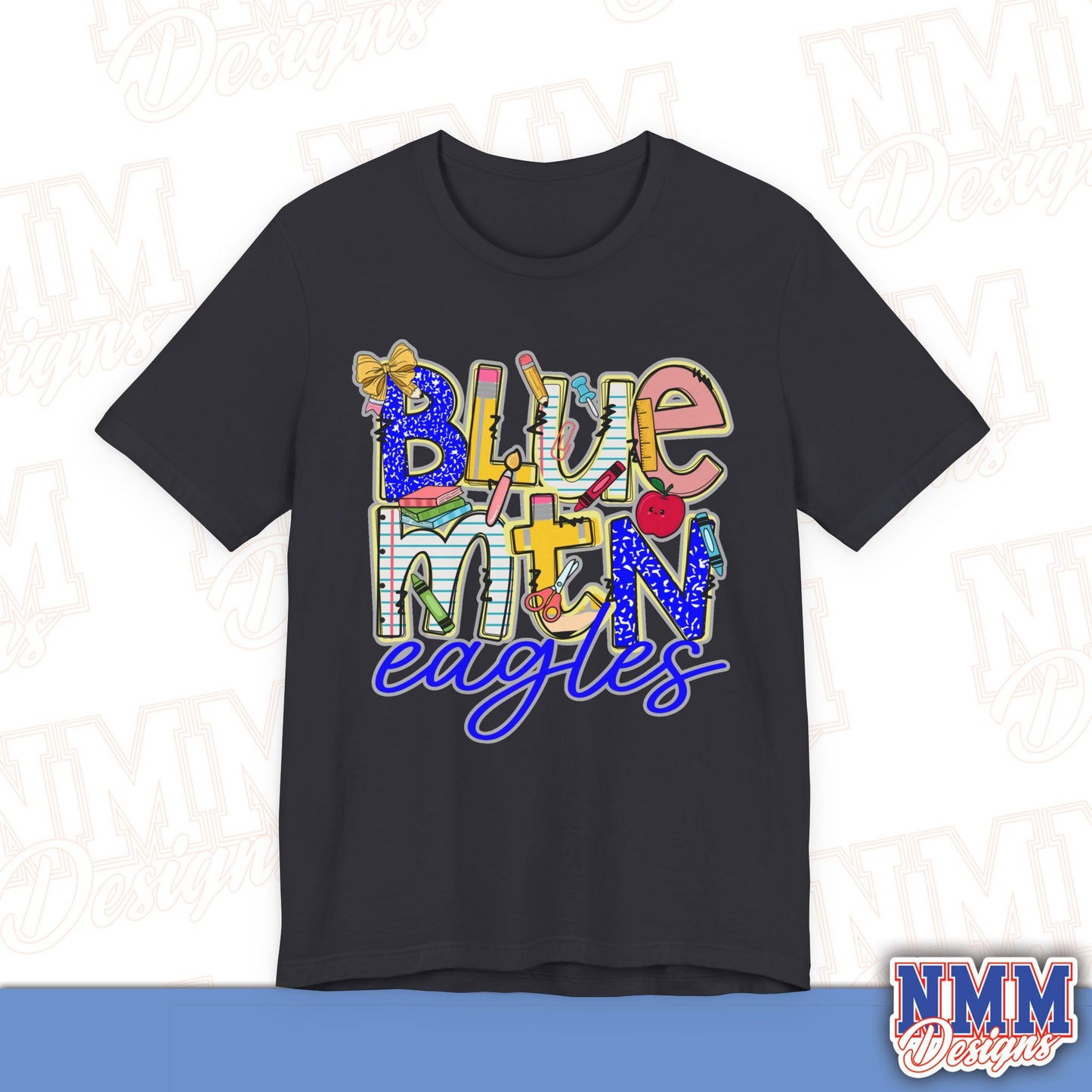 Blue Mountain Eagles Tee Shirt, Unisex Graphic T-Shirt, Casual Wear, Perfect for School Spirit, Gifts for Sports Fans, Summer Outfit