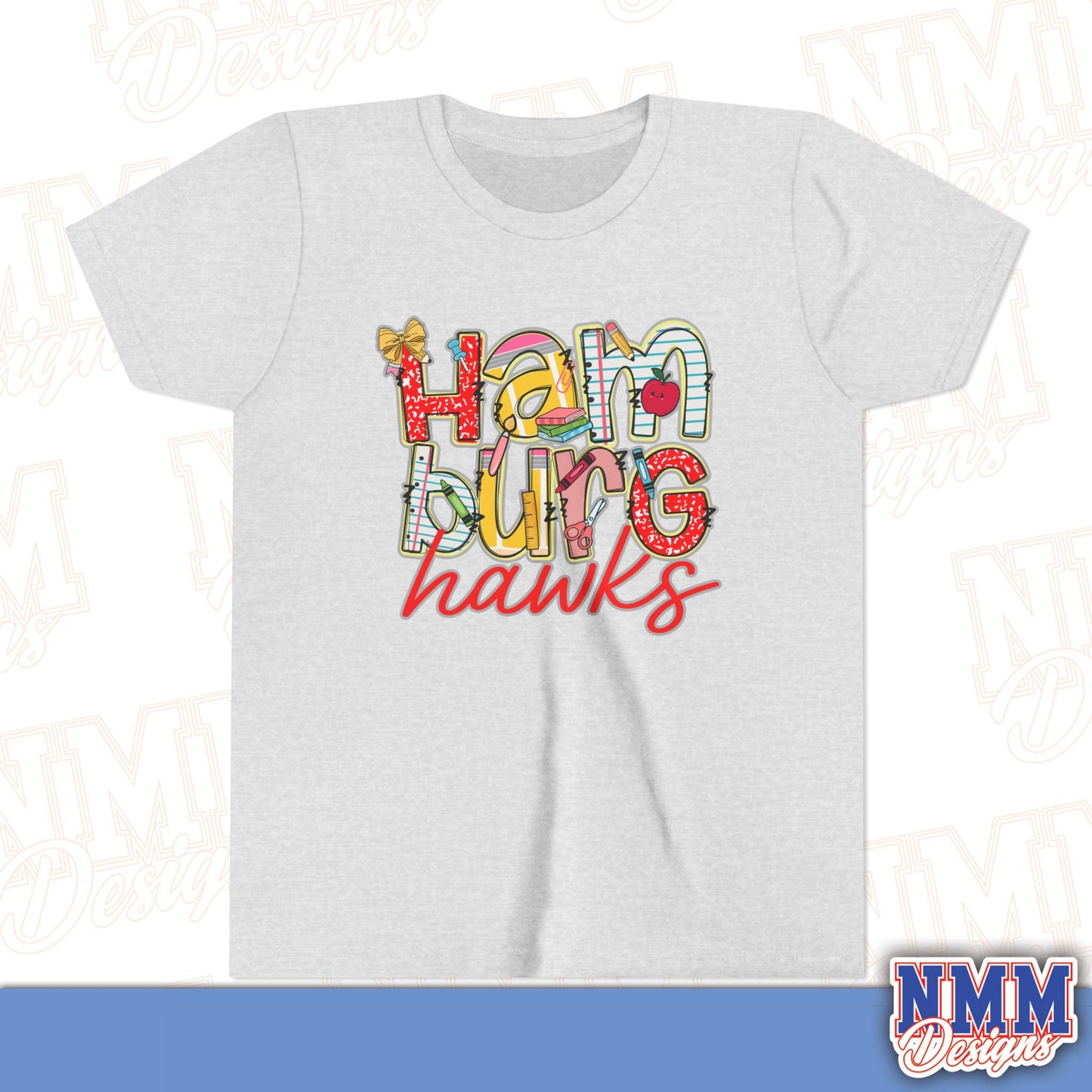 Hamburg Hawks Youth Shirt, Kids Sportswear,School Spirit Apparel, Back to School