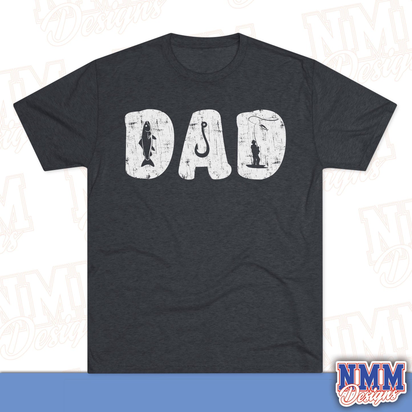 Fishing Dad Tri-Blend Tee, Perfect for Father's Day, Birthday Gift, Fishing Enthusiast Apparel, Casual Wear, Gift for Dad