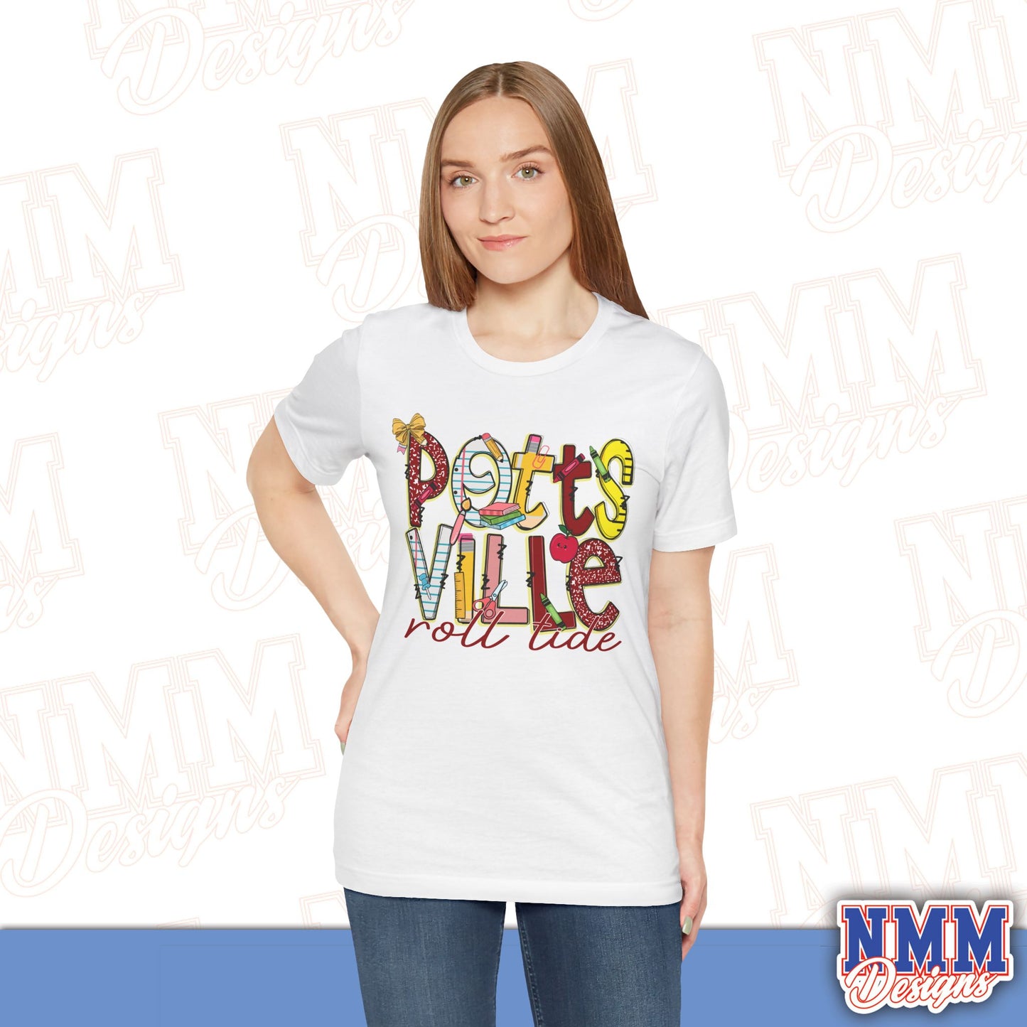 Pottsvile Crimson Tide Tee Shirt, Unisex Graphic T-Shirt, Casual Wear, Perfect for School Spirit, Gifts for Sports Fans, Summer Outfit