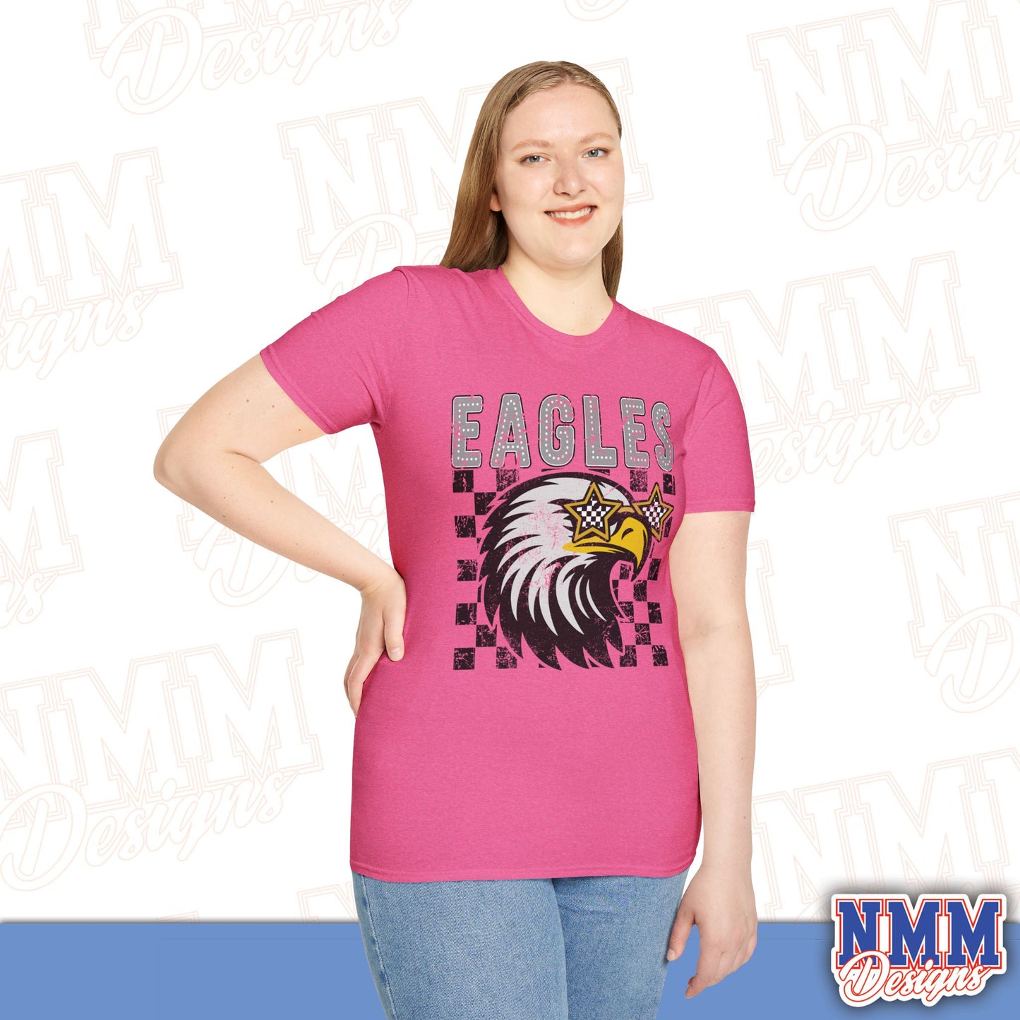 Eagle Graphic T-Shirt, Vintage Style Eagle Tee, Unisex Softstyle Shirt, Perfect for Game Day, Eagle Lover Gift, Casual Wear