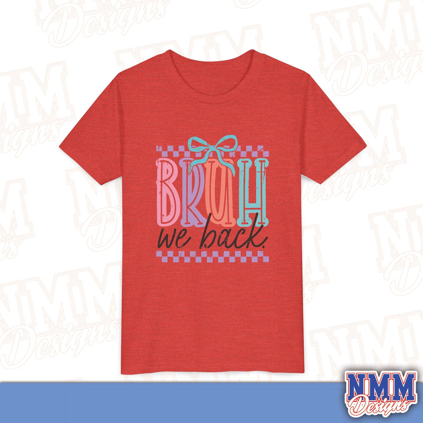 Colorful Youth Short Sleeve Tee - 'Bruh We Back' Fun Graphic T-Shirt for Kids, Birthday Gift, Everyday Wear, Summer Vibes, Trendy Apparel