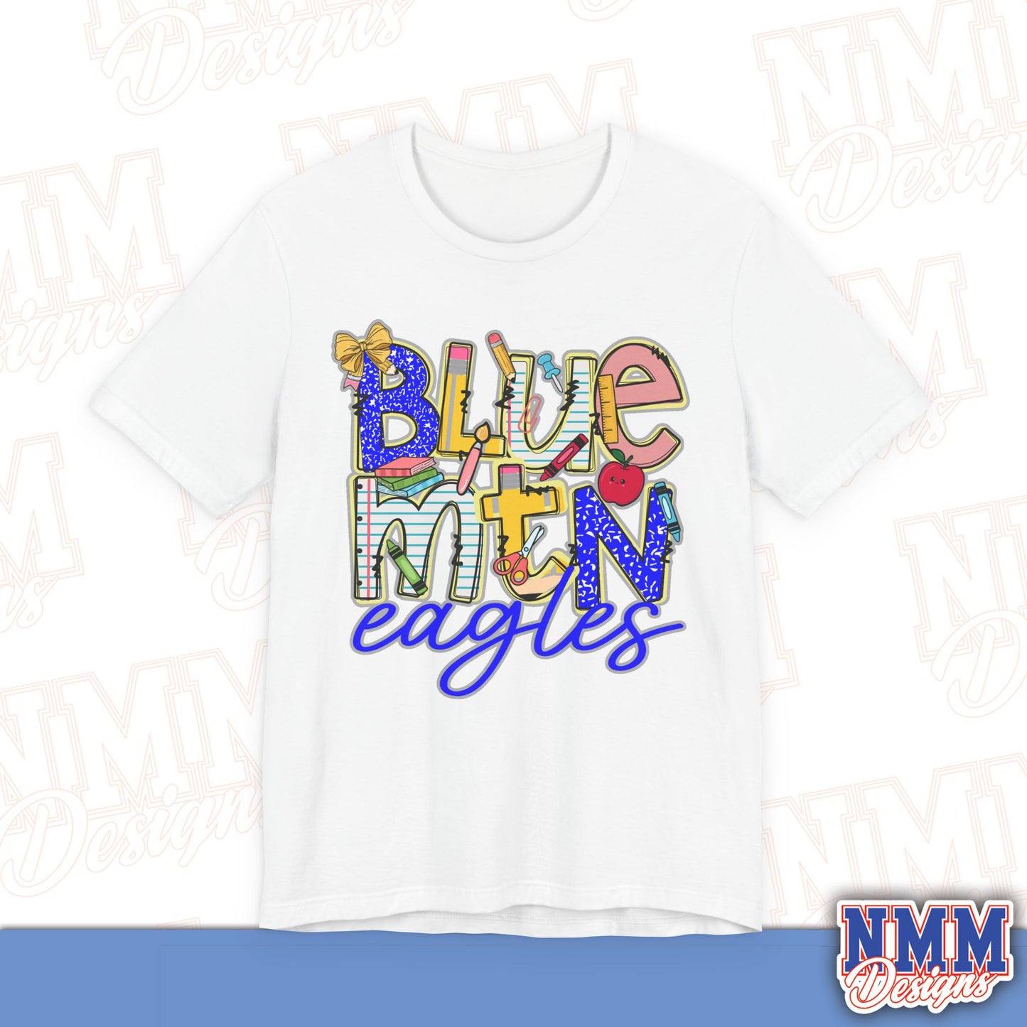 Blue Mountain Eagles Tee Shirt, Unisex Graphic T-Shirt, Casual Wear, Perfect for School Spirit, Gifts for Sports Fans, Summer Outfit