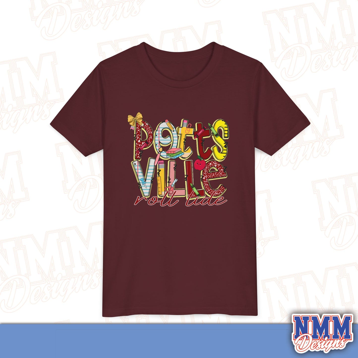 Pottsville Crimson Tide Youth Shirt, Kids Sportswear, School Spirit Apparel, Back to School