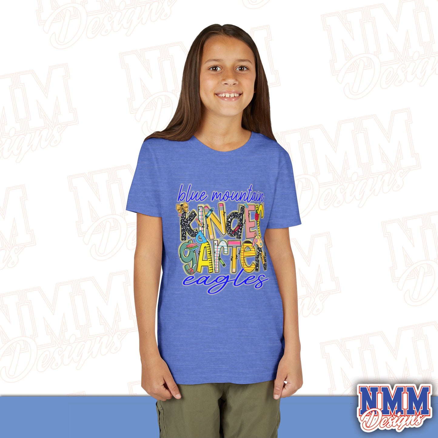 Blue Mountain Eagles Kindergarten Youth Shirt, Kids Sportswear, School Spirit Apparel, Back to School