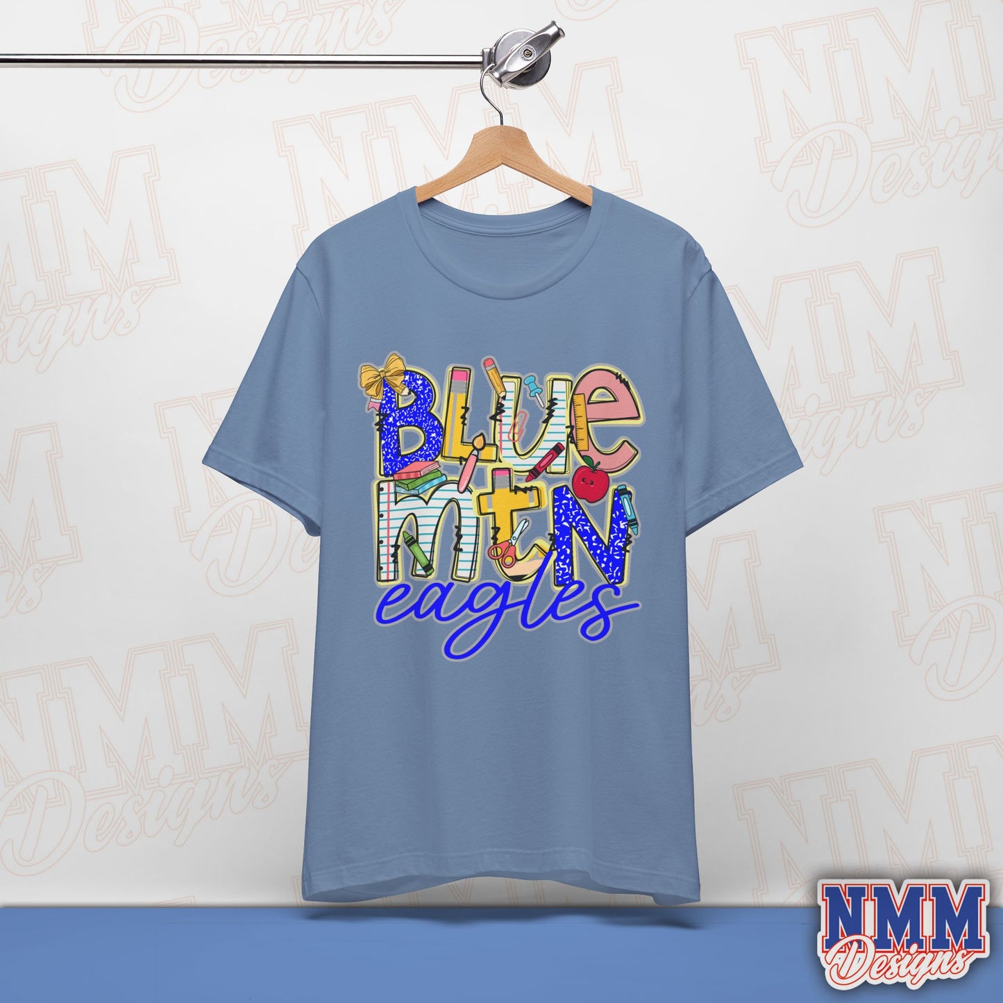 Blue Mountain Eagles Tee Shirt, Unisex Graphic T-Shirt, Casual Wear, Perfect for School Spirit, Gifts for Sports Fans, Summer Outfit