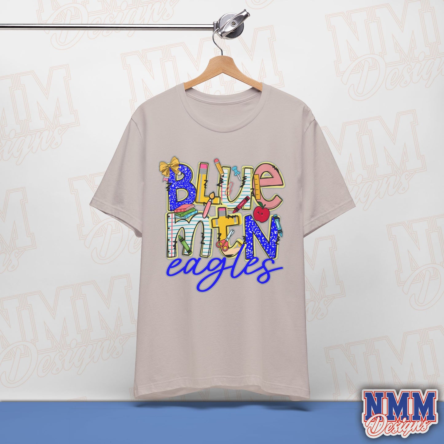 Blue Mountain Eagles Tee Shirt, Unisex Graphic T-Shirt, Casual Wear, Perfect for School Spirit, Gifts for Sports Fans, Summer Outfit