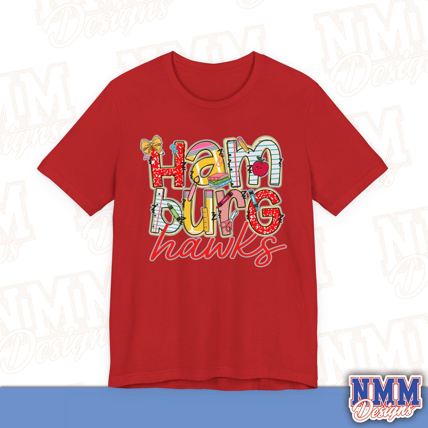 Hamburg Hawks Tee Shirt, Unisex Graphic T-Shirt, Casual Wear, Perfect for School Spirit, Gifts for Sports Fans, Summer Outfit