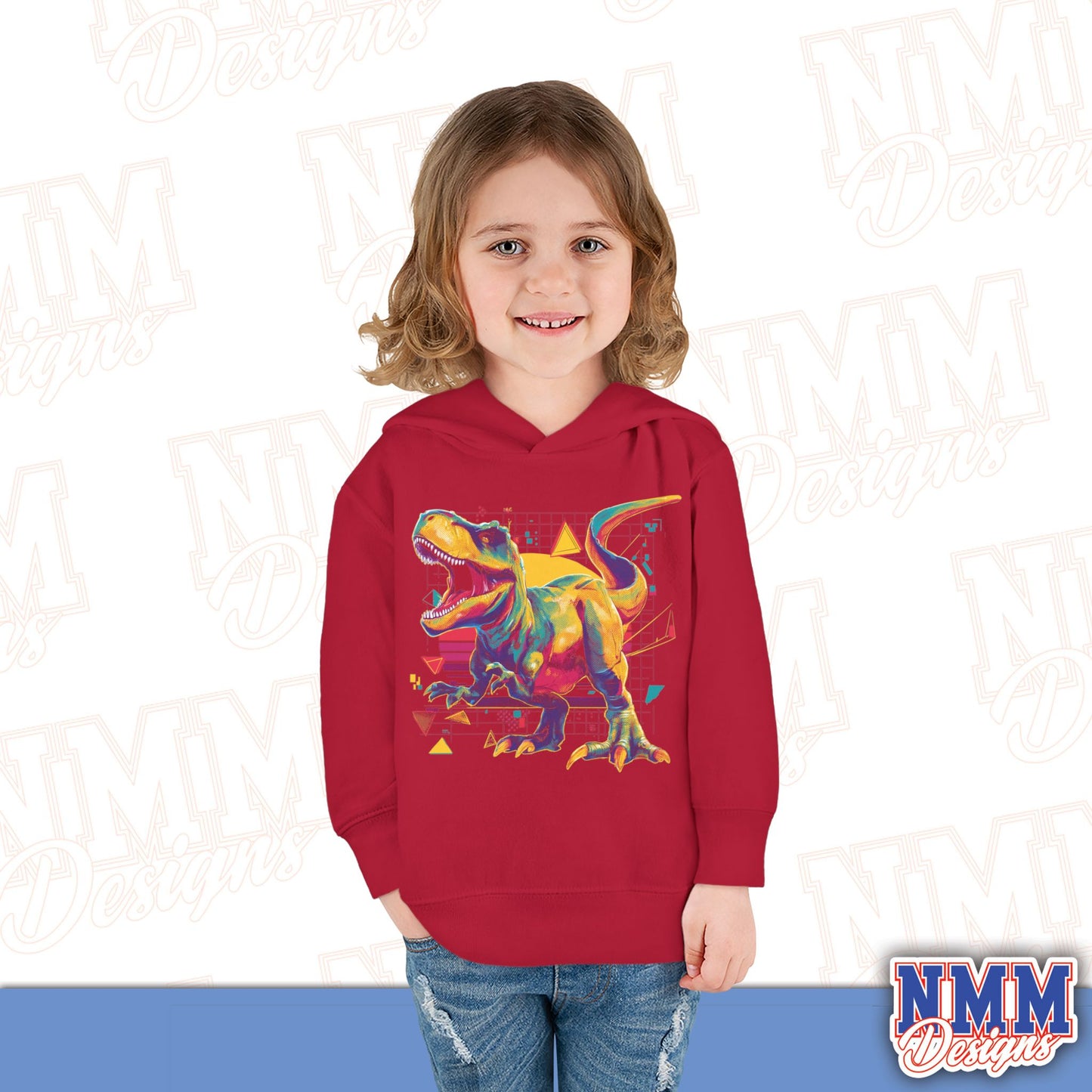 Colorful Dinosaur Toddler Pullover Hoodie