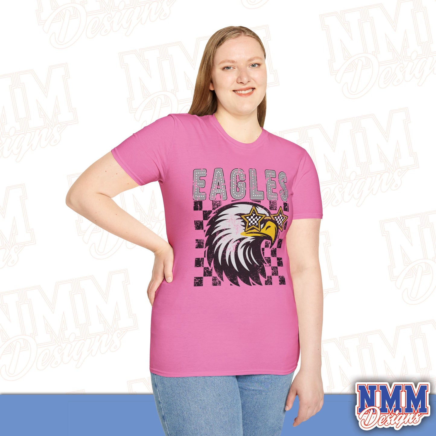 Eagle Graphic T-Shirt, Vintage Style Eagle Tee, Unisex Softstyle Shirt, Perfect for Game Day, Eagle Lover Gift, Casual Wear