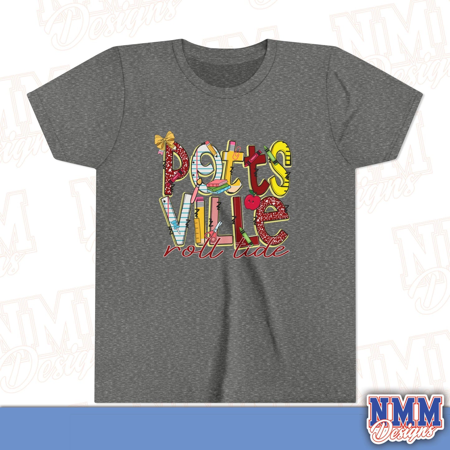 Pottsville Crimson Tide Youth Shirt, Kids Sportswear, School Spirit Apparel, Back to School