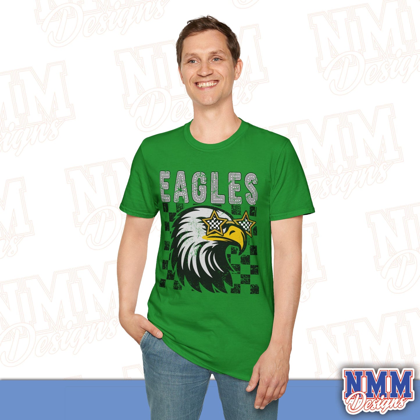 Eagle Graphic T-Shirt, Vintage Style Eagle Tee, Unisex Softstyle Shirt, Perfect for Game Day, Eagle Lover Gift, Casual Wear
