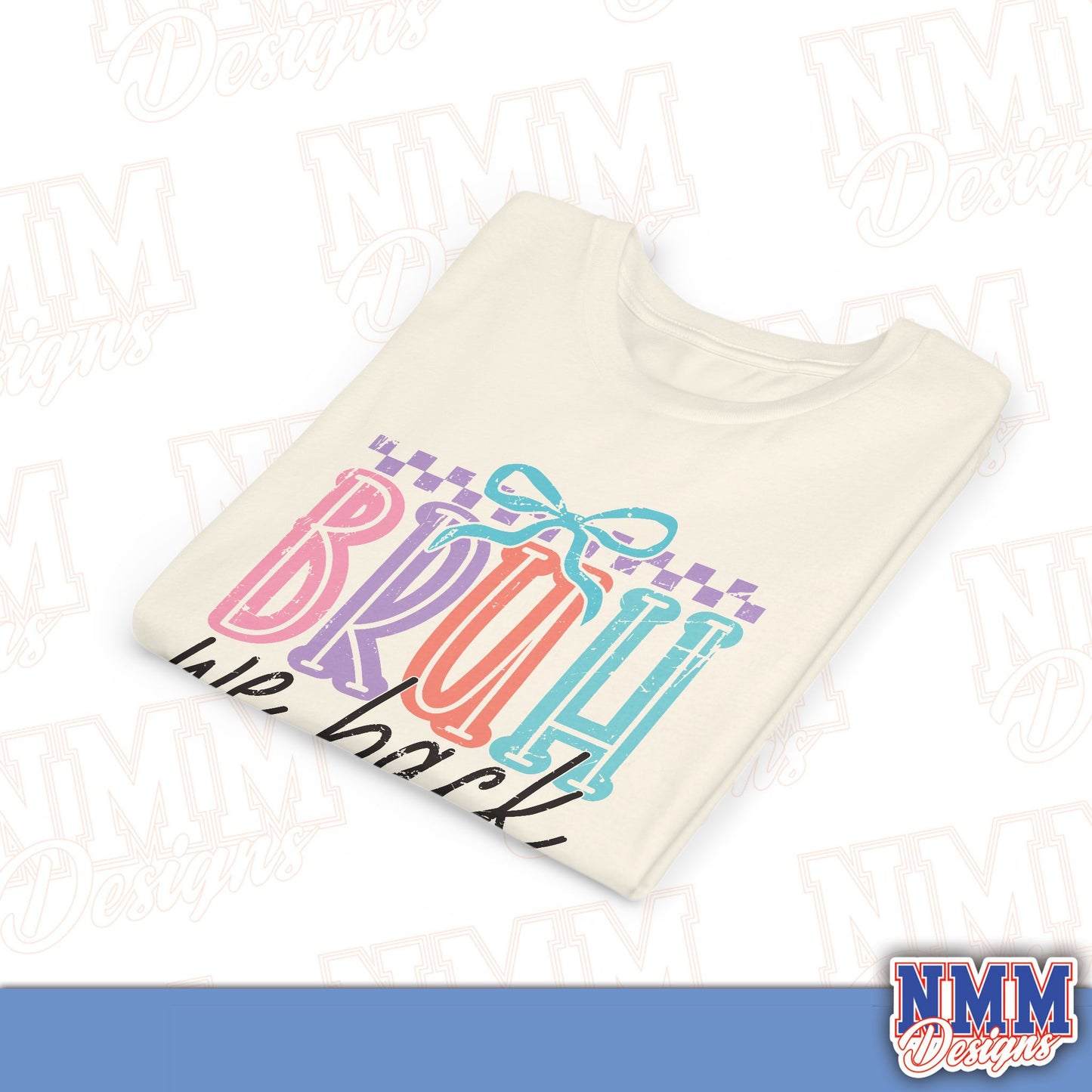 Colorful Youth Short Sleeve Tee - 'Bruh We Back' Fun Graphic T-Shirt for Kids, Birthday Gift, Everyday Wear, Summer Vibes, Trendy Apparel