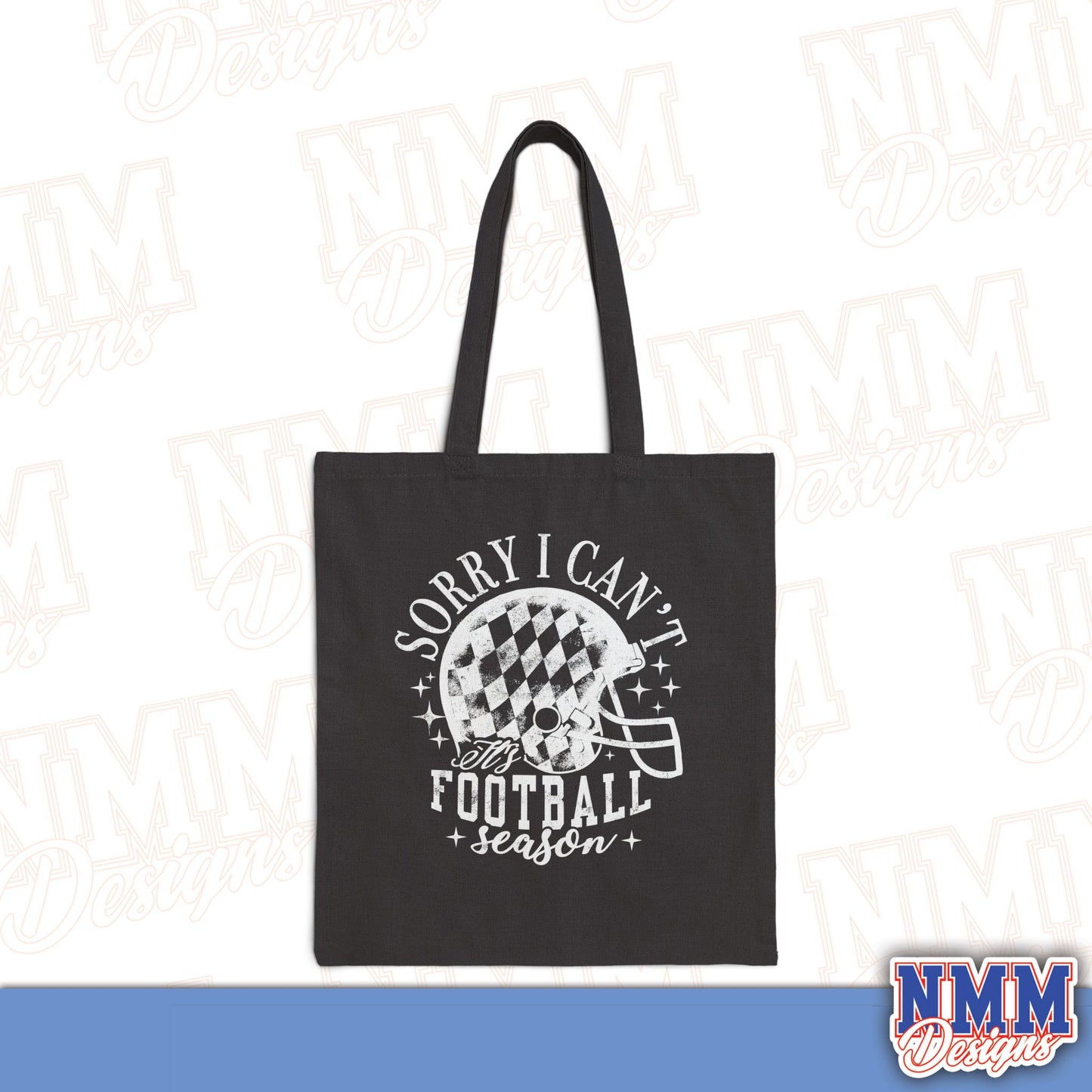 Football Season Cotton Canvas Tote Bag, Eco-Friendly Shopping Bag, Game Day Essentials, Sports Fan Gear, Trendy Tote for Holidays