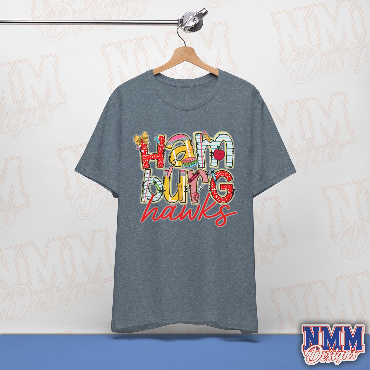 Hamburg Hawks Tee Shirt, Unisex Graphic T-Shirt, Casual Wear, Perfect for School Spirit, Gifts for Sports Fans, Summer Outfit