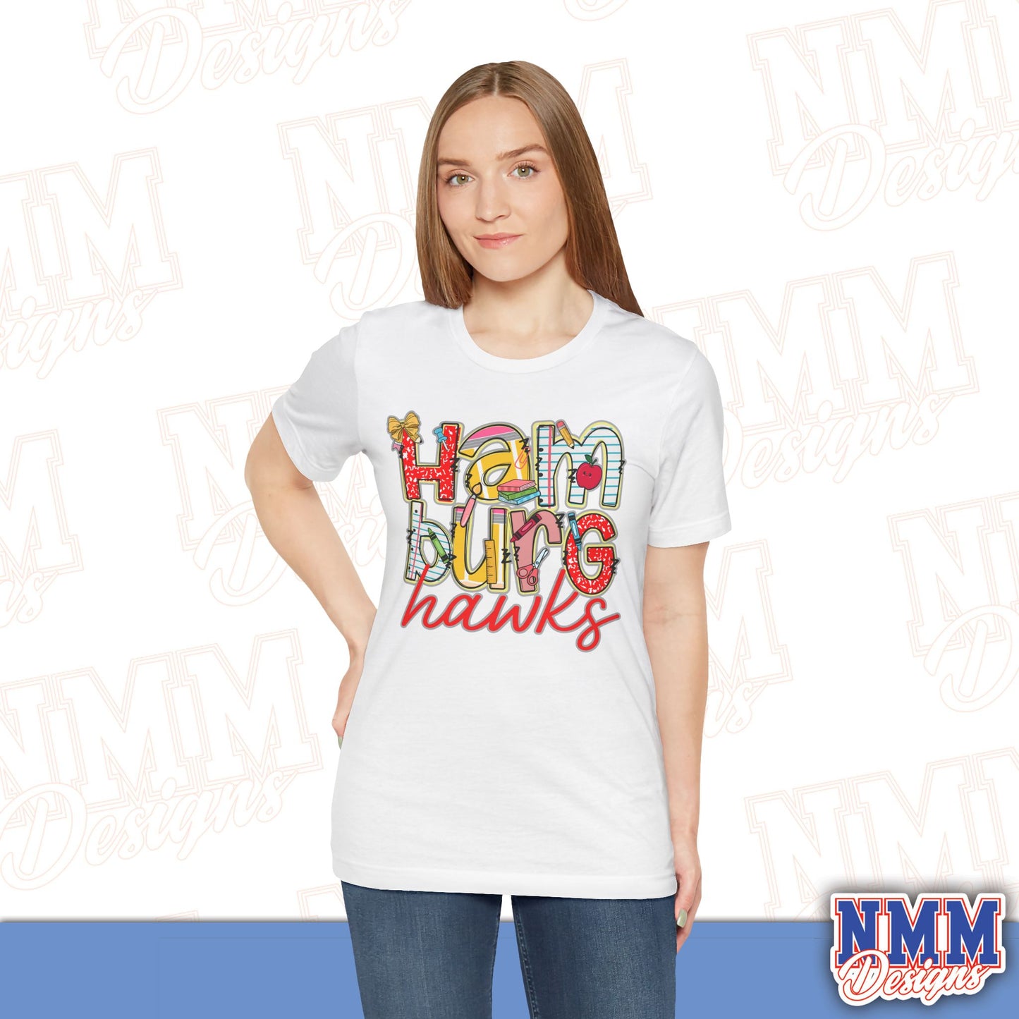Hamburg Hawks Tee Shirt, Unisex Graphic T-Shirt, Casual Wear, Perfect for School Spirit, Gifts for Sports Fans, Summer Outfit