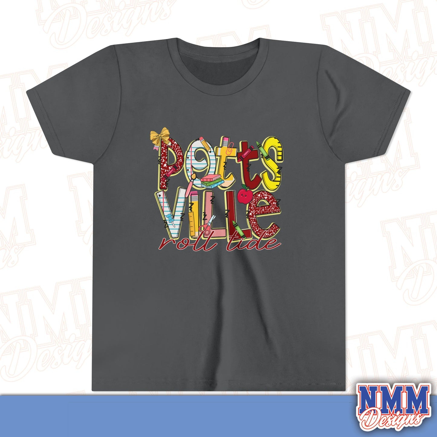 Pottsville Crimson Tide Youth Shirt, Kids Sportswear, School Spirit Apparel, Back to School