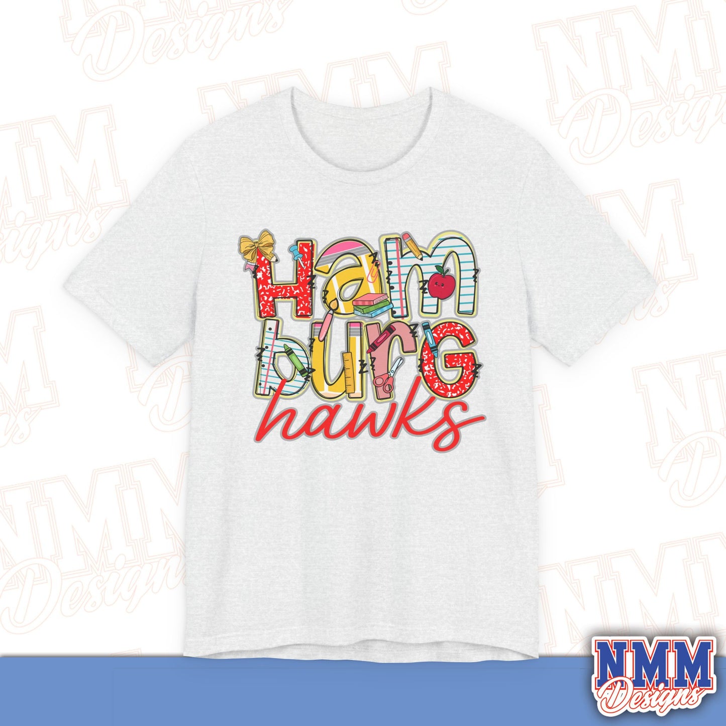Hamburg Hawks Tee Shirt, Unisex Graphic T-Shirt, Casual Wear, Perfect for School Spirit, Gifts for Sports Fans, Summer Outfit