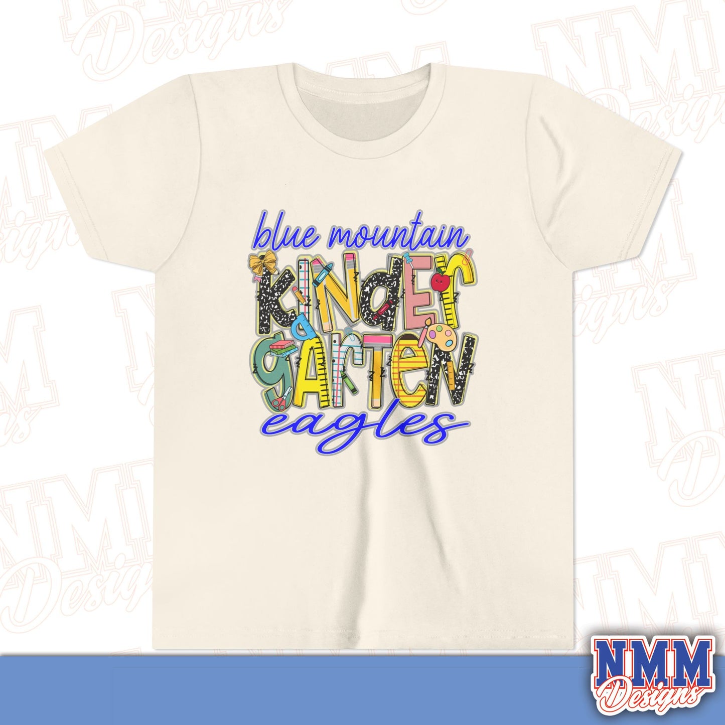 Blue Mountain Eagles Kindergarten Youth Shirt, Kids Sportswear, School Spirit Apparel, Back to School