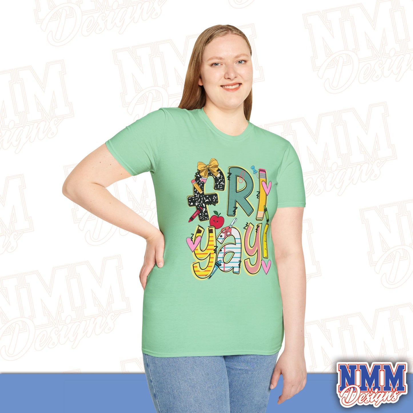 FRI-YAY Unisex Softstyle T-Shirt, Fun Graphic Tee, Weekend Vibe Shirt, Gift for Friends, Casual Wear, Celebration Outfit