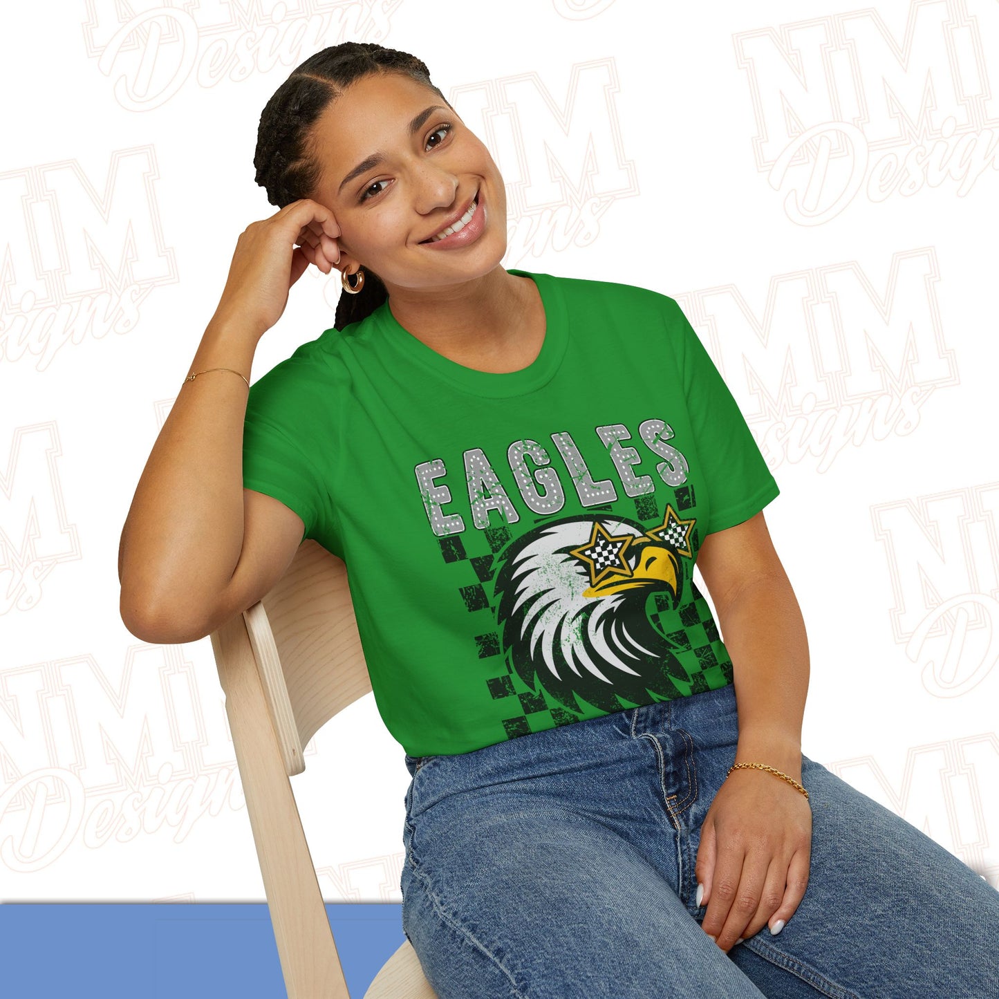 Eagle Graphic T-Shirt, Vintage Style Eagle Tee, Unisex Softstyle Shirt, Perfect for Game Day, Eagle Lover Gift, Casual Wear