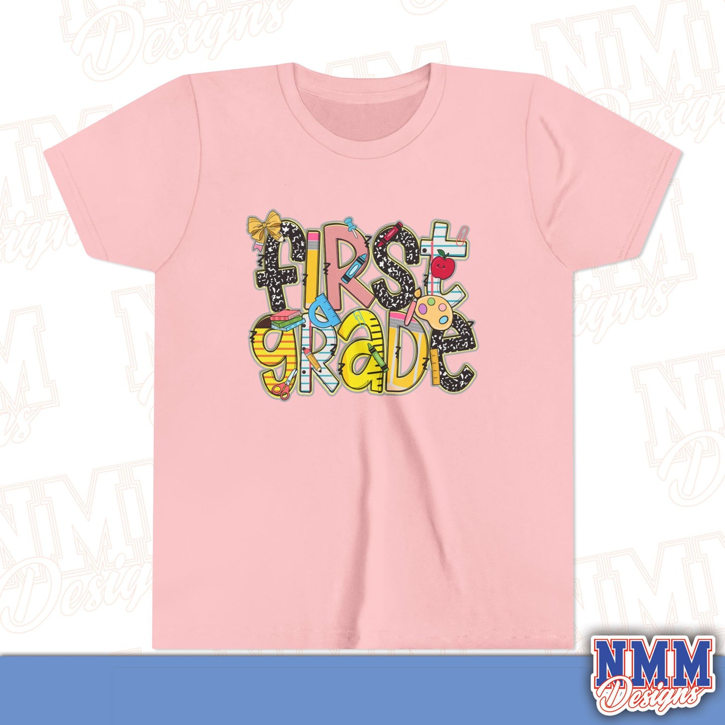 First Grade Back to School Youth Shirt, Kids Sportswear, School Spirit Apparel, Back to School