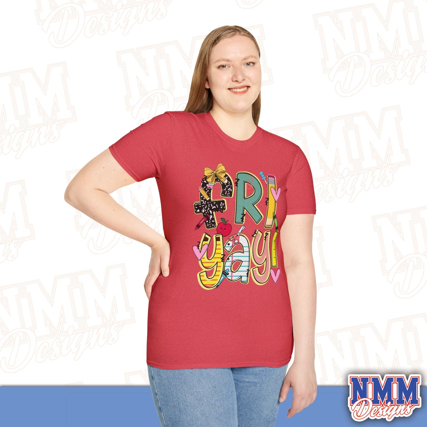 FRI-YAY Unisex Softstyle T-Shirt, Fun Graphic Tee, Weekend Vibe Shirt, Gift for Friends, Casual Wear, Celebration Outfit