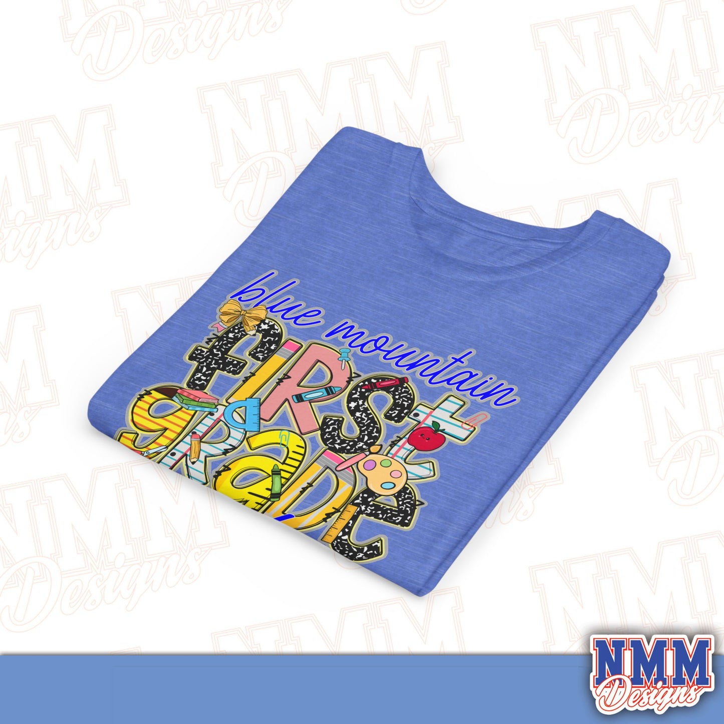 Blue Mountain Eagles First Grade Youth Shirt, Kids Sportswear, School Spirit Apparel, Back to School