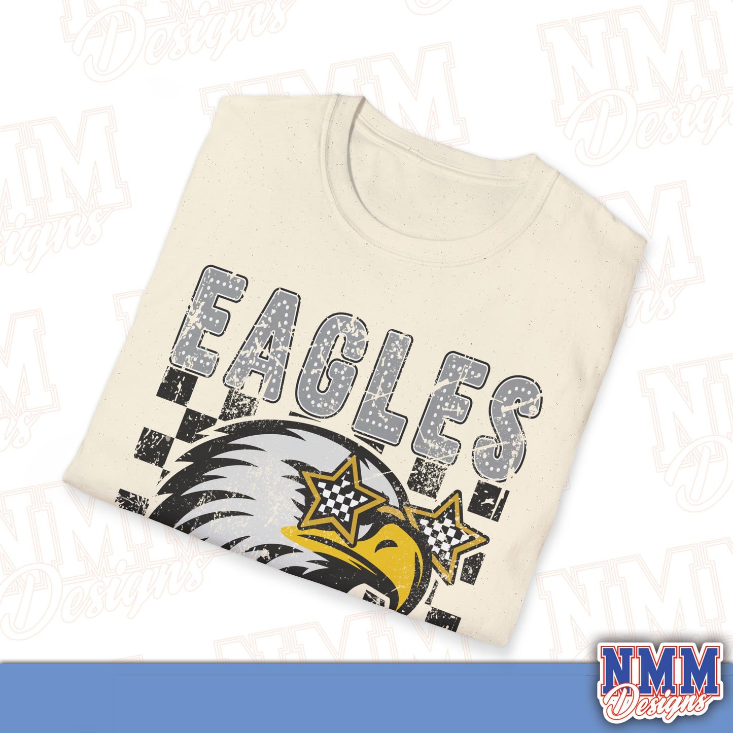 Eagle Graphic T-Shirt, Vintage Style Eagle Tee, Unisex Softstyle Shirt, Perfect for Game Day, Eagle Lover Gift, Casual Wear