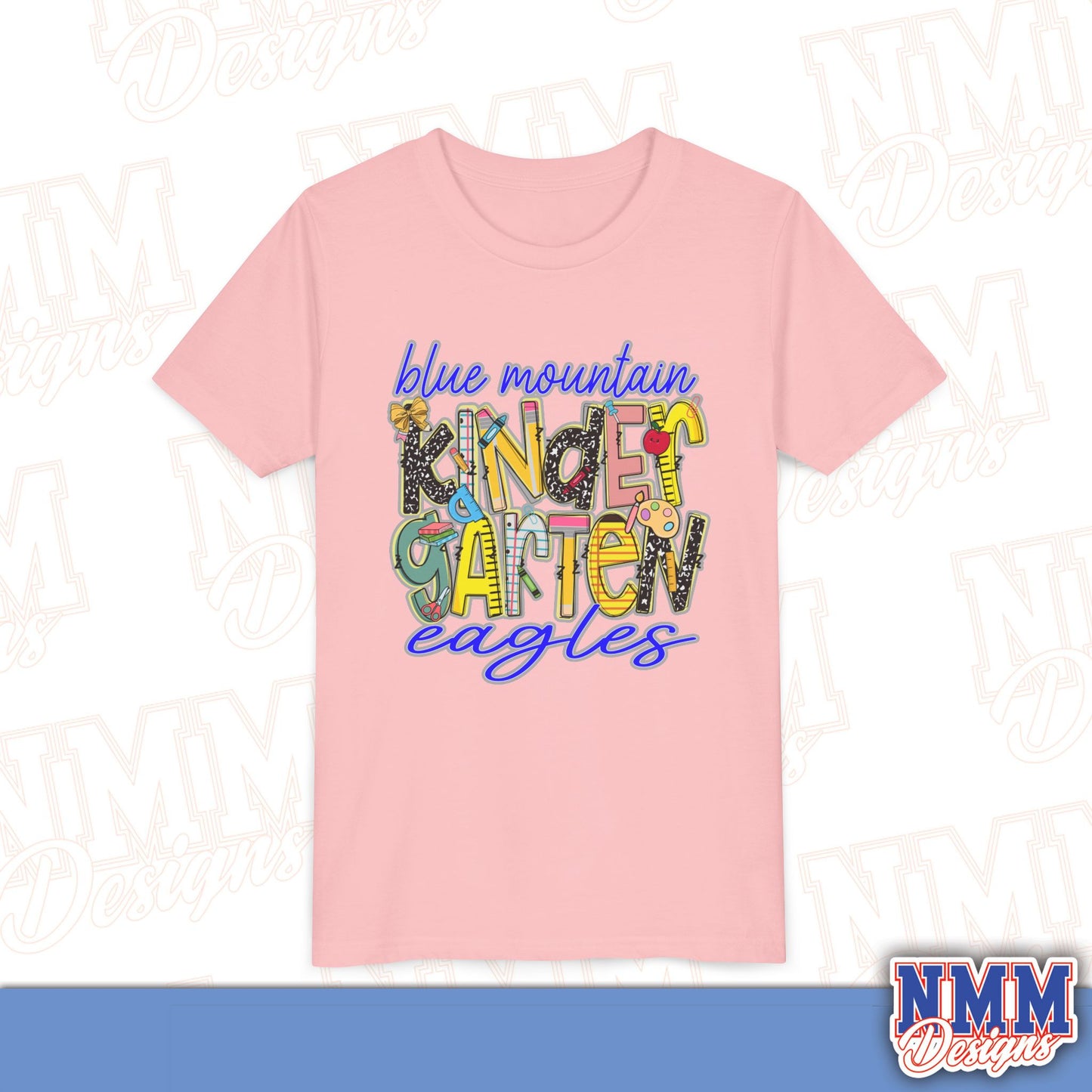 Blue Mountain Eagles Kindergarten Youth Shirt, Kids Sportswear, School Spirit Apparel, Back to School