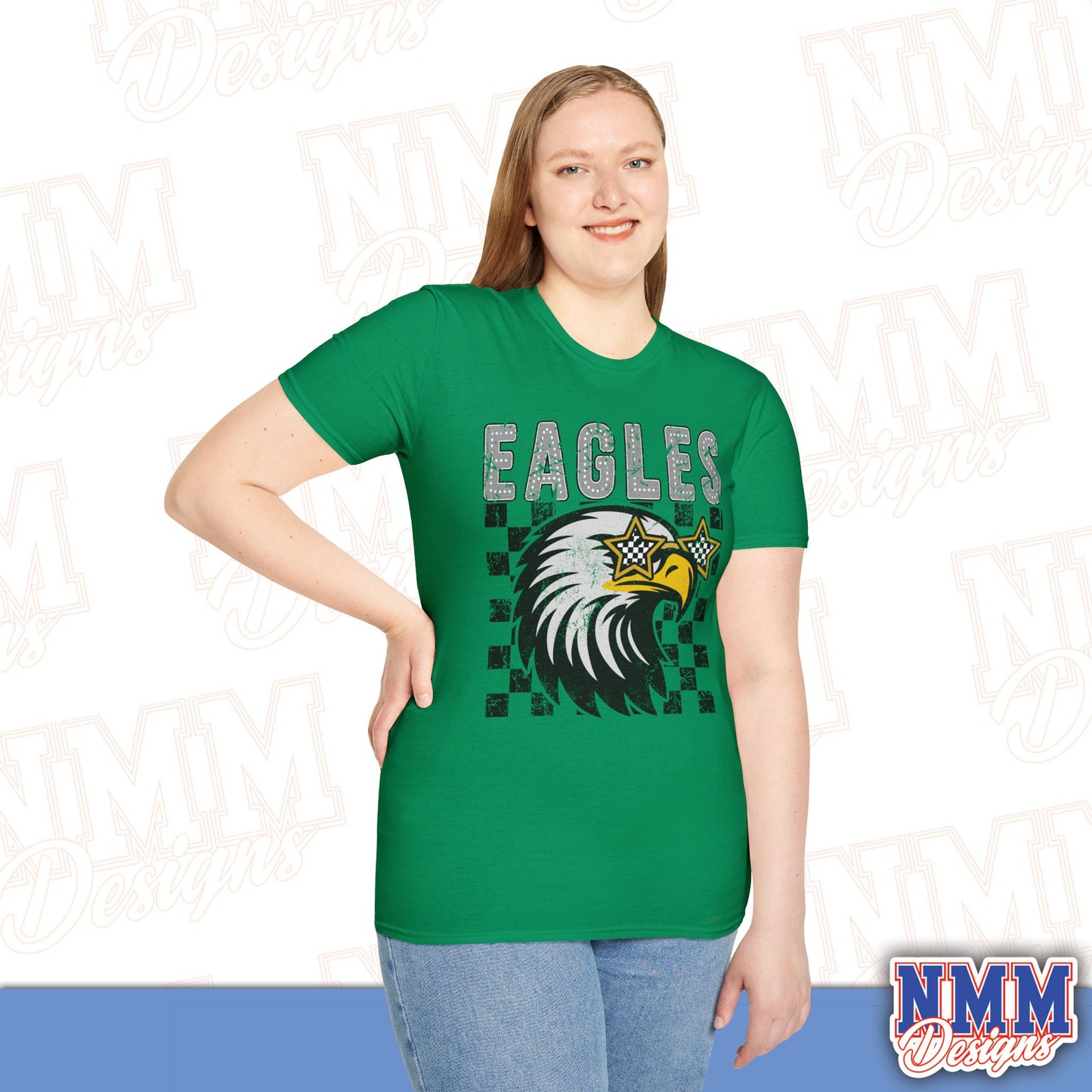 Eagle Graphic T-Shirt, Vintage Style Eagle Tee, Unisex Softstyle Shirt, Perfect for Game Day, Eagle Lover Gift, Casual Wear