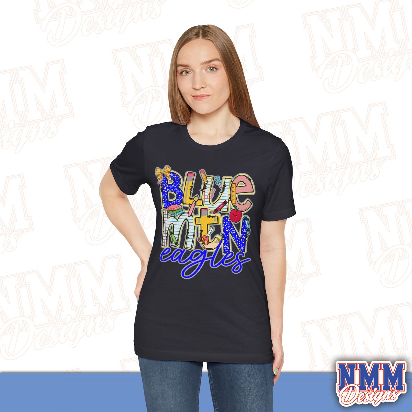 Blue Mountain Eagles Tee Shirt, Unisex Graphic T-Shirt, Casual Wear, Perfect for School Spirit, Gifts for Sports Fans, Summer Outfit