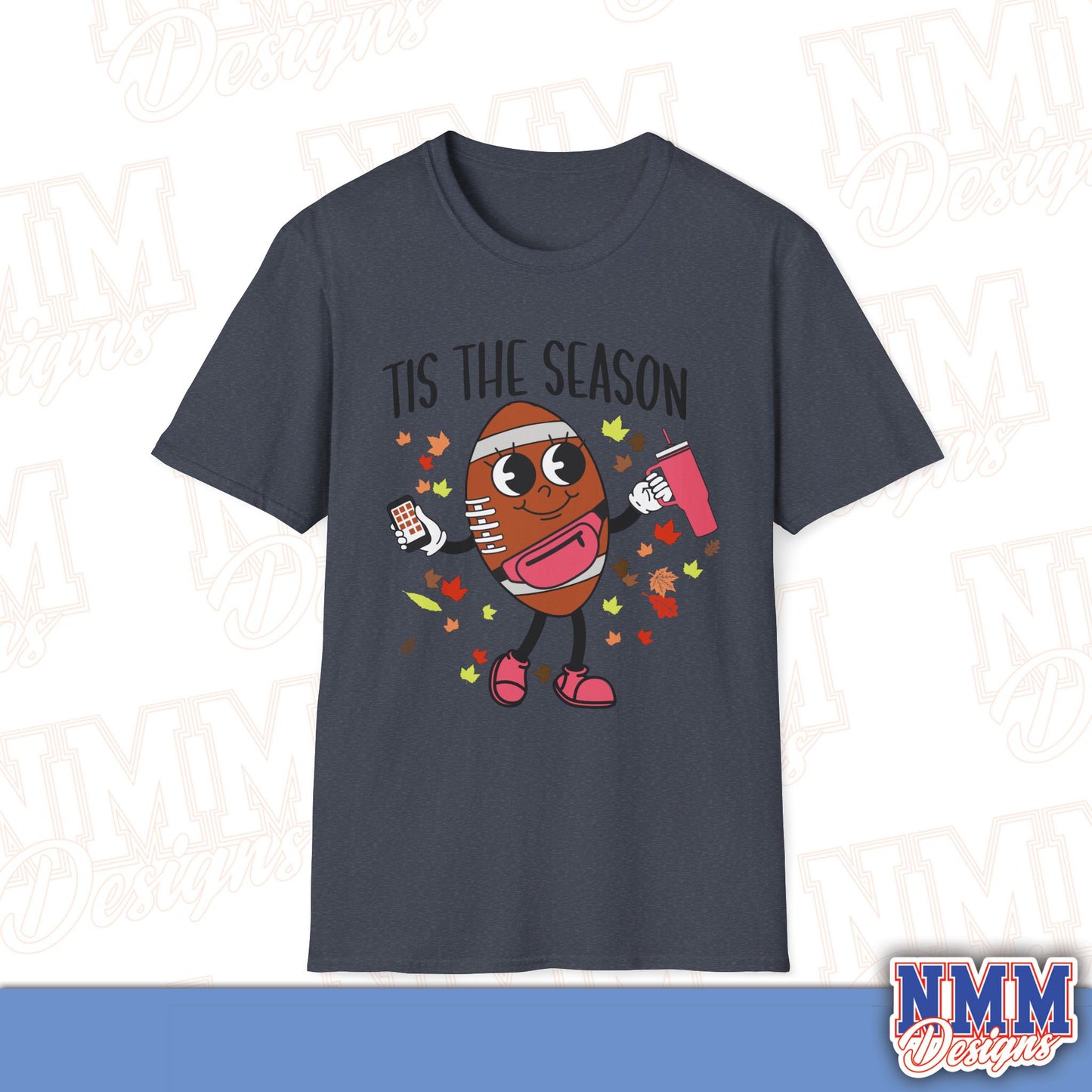 Festive Football T-Shirt, Unisex Softstyle Tee, Perfect for Game Day, Sports Events, Fall Celebrations, Holiday Gatherings, Casual Wear