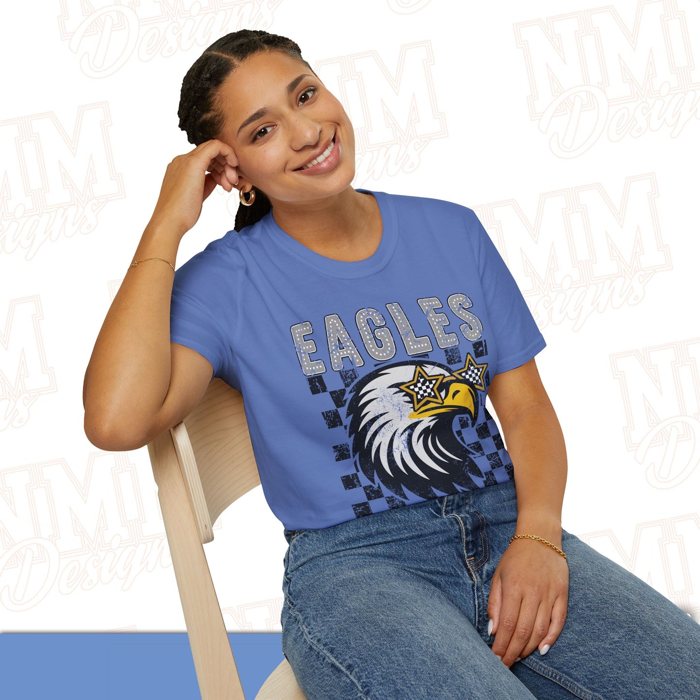 Eagle Graphic T-Shirt, Vintage Style Eagle Tee, Unisex Softstyle Shirt, Perfect for Game Day, Eagle Lover Gift, Casual Wear