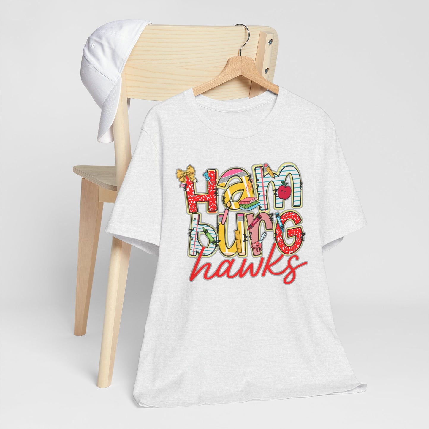 Hamburg Hawks Tee Shirt, Unisex Graphic T-Shirt, Casual Wear, Perfect for School Spirit, Gifts for Sports Fans, Summer Outfit