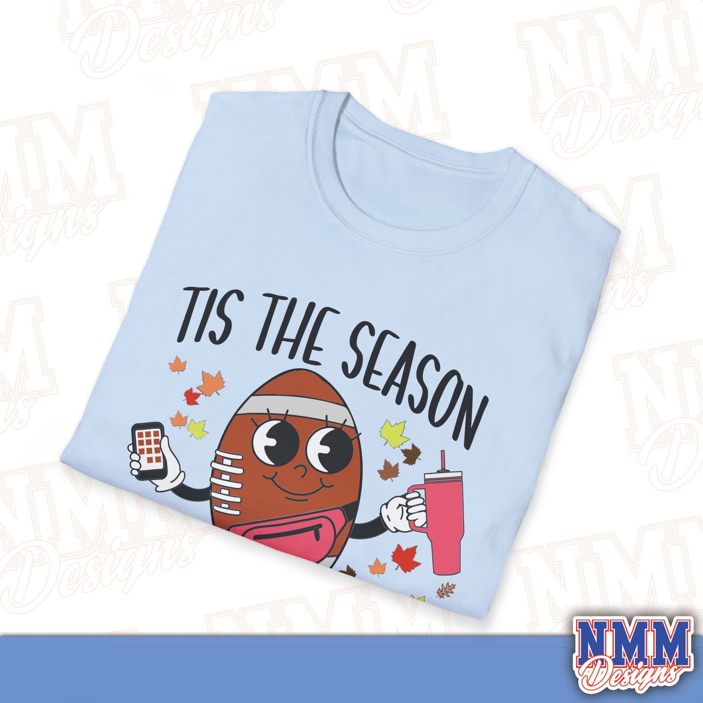 Festive Football T-Shirt, Unisex Softstyle Tee, Perfect for Game Day, Sports Events, Fall Celebrations, Holiday Gatherings, Casual Wear