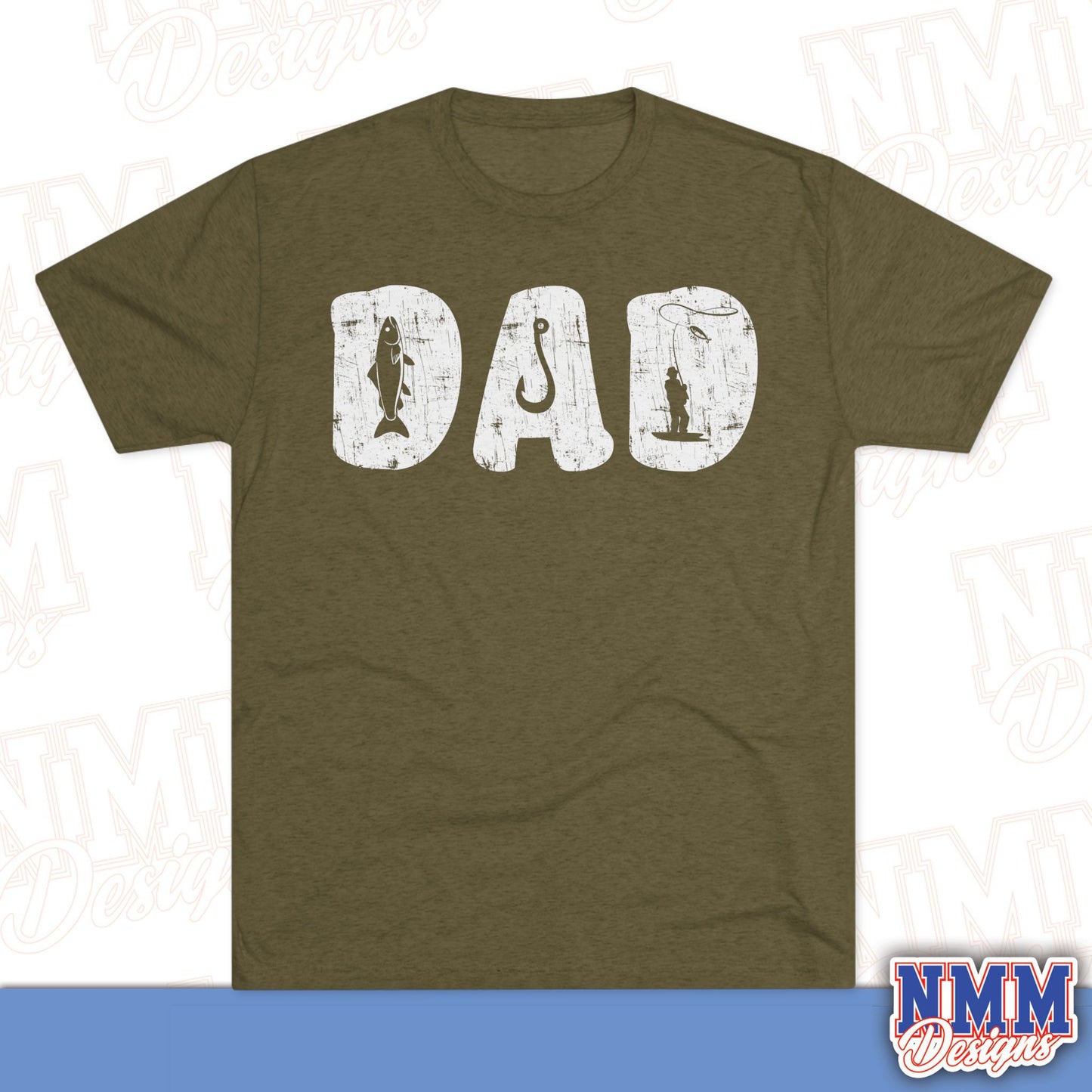Fishing Dad Tri-Blend Tee, Perfect for Father's Day, Birthday Gift, Fishing Enthusiast Apparel, Casual Wear, Gift for Dad