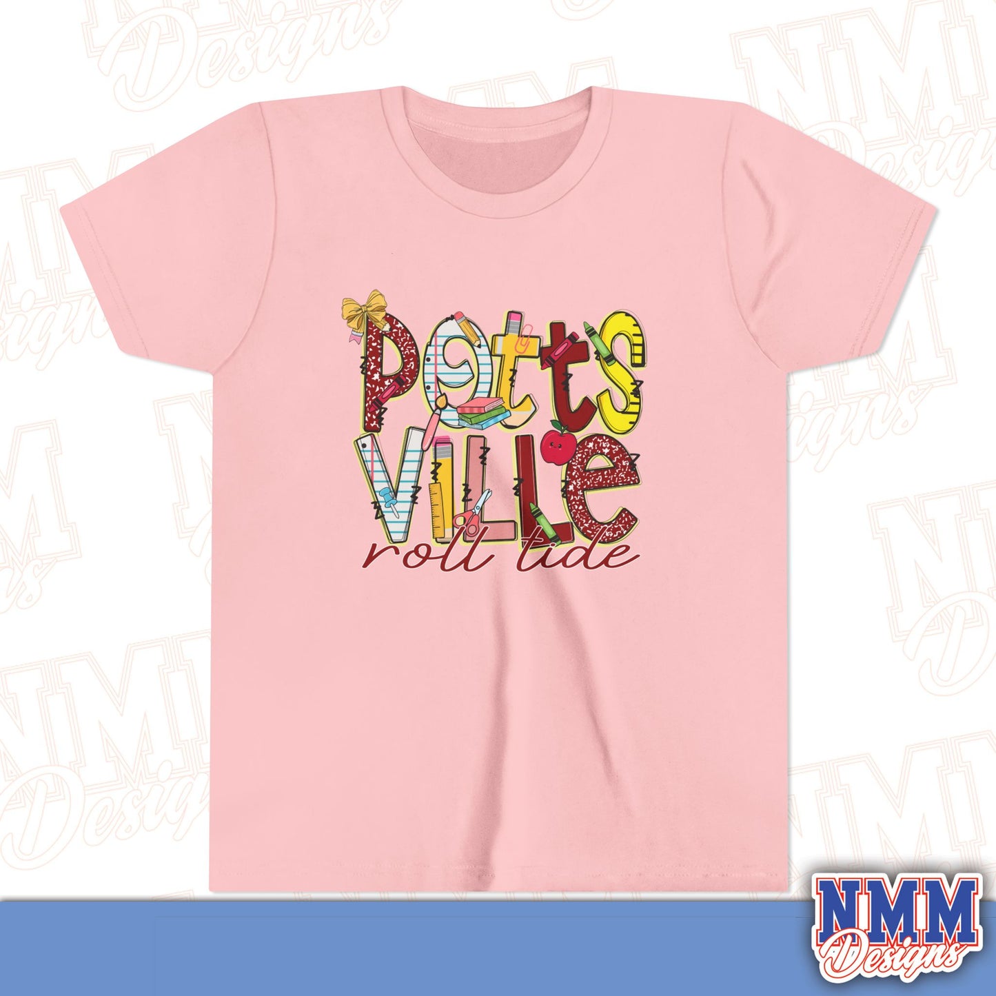 Pottsville Crimson Tide Youth Shirt, Kids Sportswear, School Spirit Apparel, Back to School
