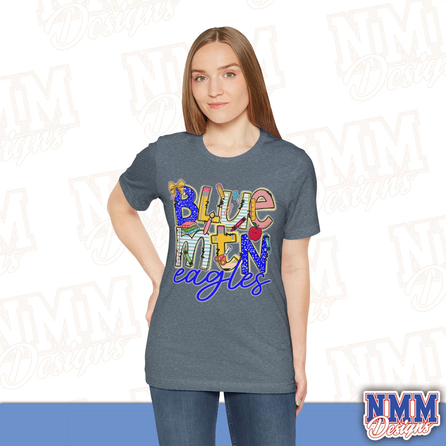 Blue Mountain Eagles Tee Shirt, Unisex Graphic T-Shirt, Casual Wear, Perfect for School Spirit, Gifts for Sports Fans, Summer Outfit